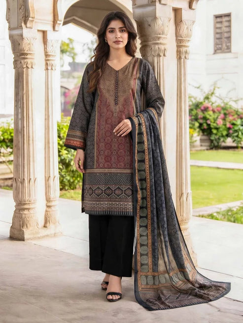 3 Piece Lawn Paste Suit (Unstitched)