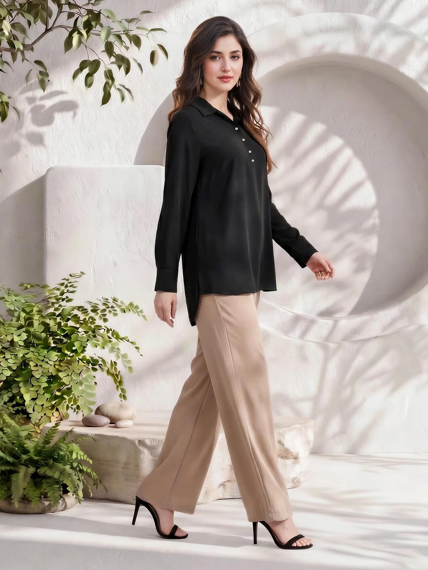 Collared Demin Top