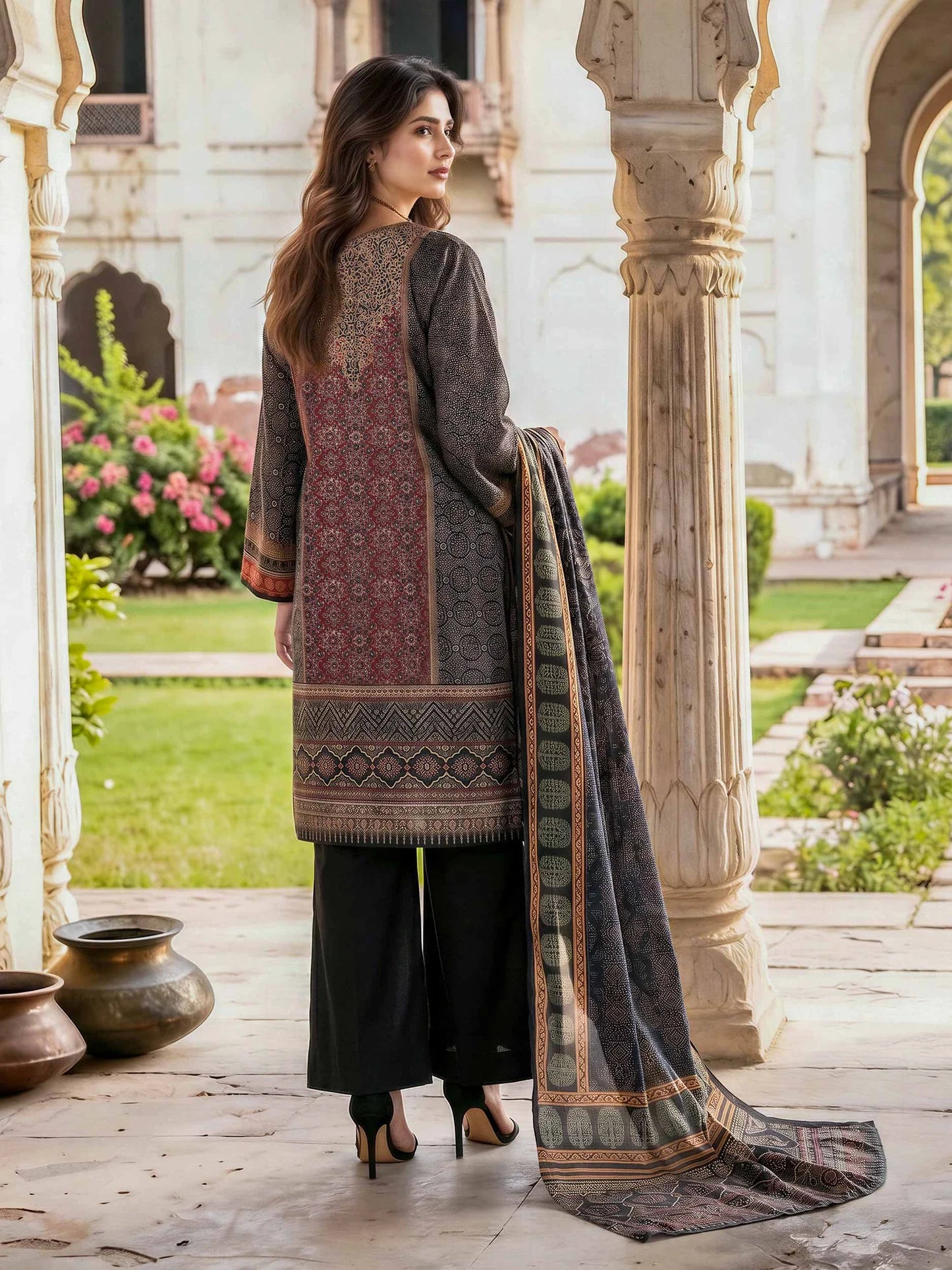 3 Piece Lawn Paste Suit (Unstitched)