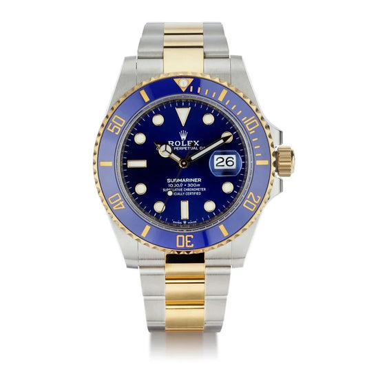 Rolex Submariner Dual Tone Chain Blue Bezel Blue Dial