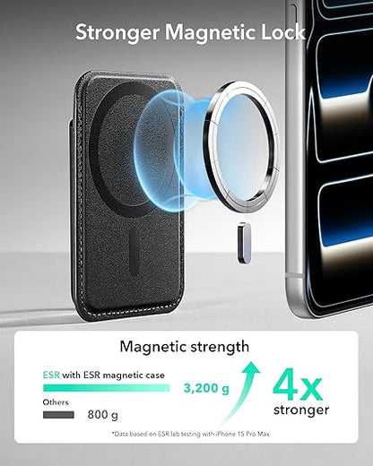 ESR for MagSafe Wallet, 5 Card Holder for Phone Case, RFID Blocking | MagSafe Sticker Included, Slim Magnetic Wallet for iPhone 17 Pro Max 17e 16 15 14 13 12 Series, Selected Samsung Galaxy,Black