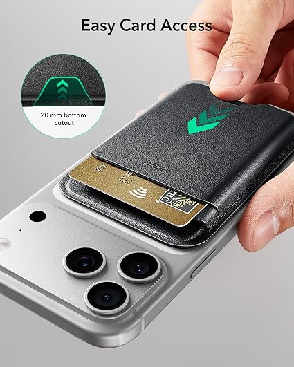 ESR for MagSafe Wallet, 5 Card Holder for Phone Case, RFID Blocking | MagSafe Sticker Included, Slim Magnetic Wallet for iPhone 17 Pro Max 17e 16 15 14 13 12 Series, Selected Samsung Galaxy,Black